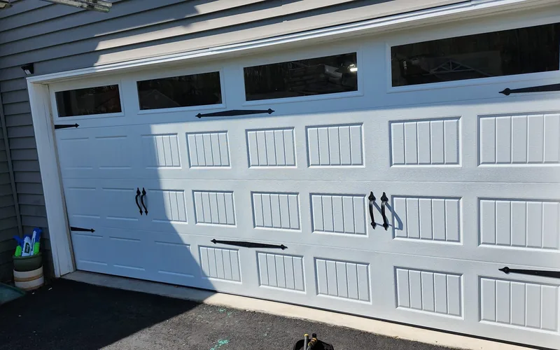 Custom carriage-style door installation